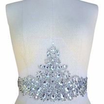 New Exquisite Pure Handmade Bright Crystal Patches Sew-On Rhinestones Ap... - £31.59 GBP