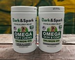 2x Bark &amp; Spark Omega Itch &amp; Allergy Relief 180 Soft Chews Dogs Salmon O... - $33.31