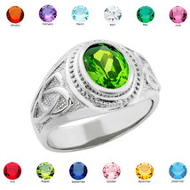 Sterling Silver Celtic Birthstone Ring (all 12 months) - £47.12 GBP