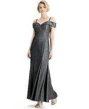 R M Richards Womens Gray Glitter Off Shoulder Fit Flare Formal Dress/Size 14 - £81.19 GBP