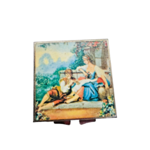Antique Victorian Mirrored Compact Jean-Honore Fragonard The Happy Lovers - £27.59 GBP