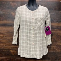 Carole Little Sport Shirt Women Size 4 Shacket Blazer Linen Plaid Oversi... - $849.97 MXN