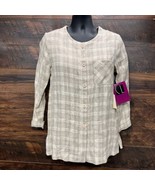 Carole Little Sport Shirt Women Size 4 Shacket Blazer Linen Plaid Oversi... - $44.65