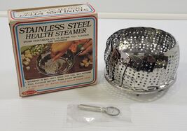 *D) Vintage Home Stainless Steel Adjustable Metal Health Food Steamer Ba... - $14.84