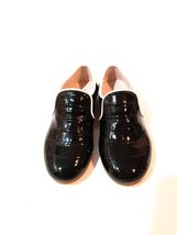 Belt Shoes Size 8 (24 EU) New Black Patent Leather Flat Slip On Loafers - $16.82