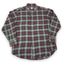 Brooks Brothers 346 Regular Fit Men&#39;s Burgundy Green Plaid Flannel Shirt Sz M - £17.59 GBP