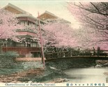 Vtg Postcard 1910s Japan Nagasaki Footbridge &amp; Cherry Blossoms at Nakaga... - £56.22 GBP
