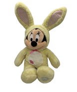 Disney Store Minnie Mouse Plush Bunny Costume Yellow 16&quot; Stuffed Animal Toy - $366.23 MXN