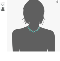 CHAPS Silver Tone Turquoise Teardrop Frontal Necklace NWT - £14.20 GBP