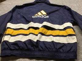 Vntg 90’s Adidas Windbreaker Vented Striped Pockets  Full Zip Jacket Men’s XL - £23.70 GBP