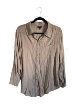TORRID Womens Shirt Rayon Button Front Blouse Long Sleeve Taupe Size 0 / Large - £10.56 GBP