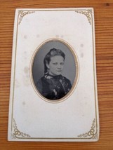 Antique 1800s Tintype Photograph Young Woman Long Hair Portrait Stunning Photo - £39.08 GBP