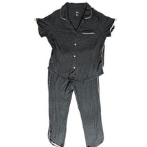 Stars Above M Medium Sleepwear Set Womens 2-pc Soft Luxurious Charcoal Gray PJ&#39;s - £11.43 GBP
