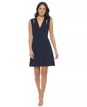 DKNY Women&#39;s Sleeveless Cutout V-Neck Dress Navy Size 2 $134 - £38.14 GBP