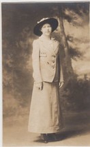 Lovely Lady Fashionable Suit Hat Real Photo Postcard 1904-18 RPPC - £2.39 GBP