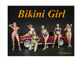 Bikini Calendar Girls Series I 6 piece Figurine Set for 1/24 Scale Models Americ - £52.14 GBP