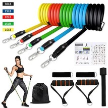 Fitness Pilates Bar Kit Resistance s with Ab Roller for Abs Workout Core Strengt - £86.52 GBP
