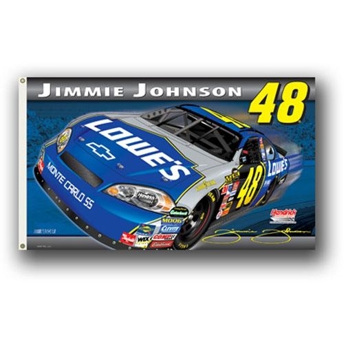 Jimmie Johnson #48 Lowe's Chevy 3' x 5' Racing Flag, 2 Sided - $20.00