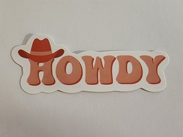 Howdy with Cowboy Hat on H Sticker Decal Simple Multicolor Embellishment Fun - £1.80 GBP