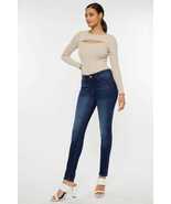 Kancan Dark Blue Mid Rise Gradient Skinny Jeans - £39.16 GBP
