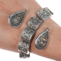 Suarti/Samuel Benham 18k/Sterling Balinese bracelet and earrings set - £232.64 GBP