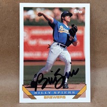 1993 Topps #619 Billy Spiers SIGNED Card Milwaukee Brewers Autograph - $1.95
