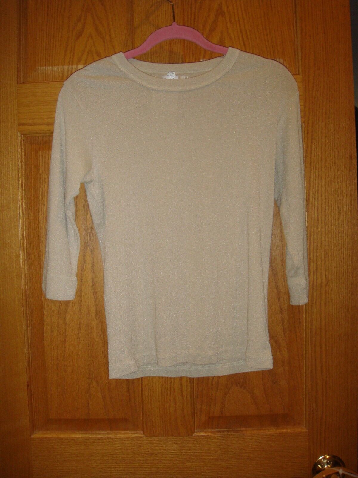FRESH PRODUCE Top L Sand Dollar Soft Sheen 3/4 Sleeve NWT - $14.99