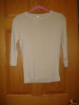 FRESH PRODUCE Top L Sand Dollar Soft Sheen 3/4 Sleeve NWT - $14.99