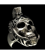 Sterling silver Skull ring Roman Gladiator Centurion Helmet high polishe... - $165.00