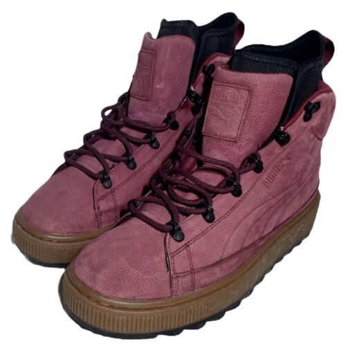 Primary image for Puma The Ren Boots Red Nubuck Leather Sneakers Mens 9.5