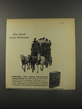 1956 Webster&#39;s New World Dictionary Ad - Stagecoach - £14.78 GBP