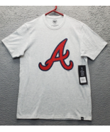 MLB Atlanta Braves Baseball Team &#39;47 Tee Shirt Unisex S Gray Crew Neck P... - $27.79 CAD