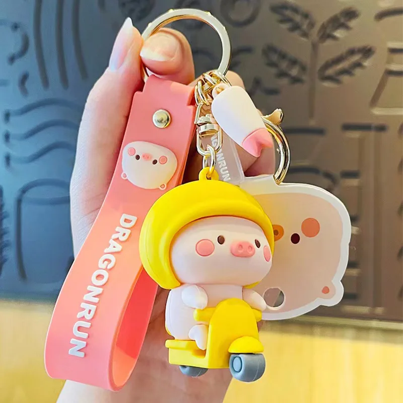 Anime Cartoon Cute Pet Pig Keychain for Men and Women Trendy Exquisite Doll Car - £9.14 GBP