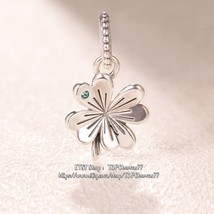 2019 Spring Release Sterling Silver Lucky Four-Leaf Clover Pendant Charm  - £13.83 GBP