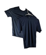 Kids Blank Navy Blue Workout Shirts Size L Large Short Sleeve Bsn (2) - £14.90 GBP