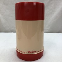 ALADDIN BEIGE AND RED 1 PINT WIDE MOUTH THERMOS - MADE IN USA - PREOWNED - £6.96 GBP