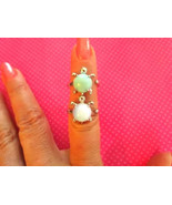 Sea turtle turquoise opal rings SET OF 2 - $17.64 CAD