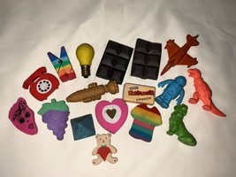Vintage Lot Of 17 Assorted Novelty Erasers Diener Matchbox  - $450.50 MXN