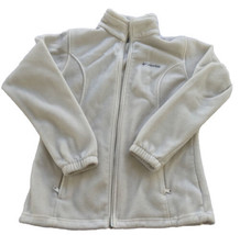 Columbia Womens Full Zip Up Fleece Jacket Long Sleeves Mock Neck White Size L - £15.26 GBP