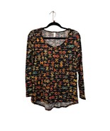LuLaRoe Lynnae X-Small Shirt Black Geometric Long Sleeved Top High Low H... - $4.69 CAD