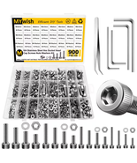 900 Pc Machine Screw Assortment Kit M3–M6 w/ Hex Nuts, Bolts &amp; Flat Washers - $35.16