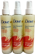 3X Dove Style &amp; Care Smooth &amp; Shine 450 Degree Heat Protect Spray 6.1 Oz. Each - £44.03 GBP