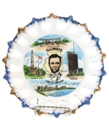 Vintage ILLINOIS SOUVENIR Serving Tray Made in Japan LAND OF LINCOLN CHI... - €15,66 EUR