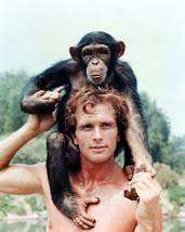 Tarzan 1966 TV series Ron Ely as Tarzan with Cheetah monkey 12x18 inch Poster - £15.68 GBP