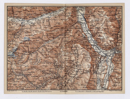 1910 Antique Map Of Etschtal Etsch Ulten Valley Bolzano Merano Austria Italy - £22.51 GBP
