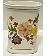 Vintage Teleflora Small Rectangle Spring Floral Vase Gold Trim 5 x 3.5 x... - £14.80 GBP