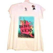 Fat Rat Family Rebel Just for Kicks Women&#39;s Blouse Top One Size Rhinesto... - £18.36 GBP