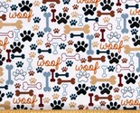 Cotton Dogs Pets Paw Prints Animals Cotton Fabric Print by the Yard D693.48 - £10.19 GBP