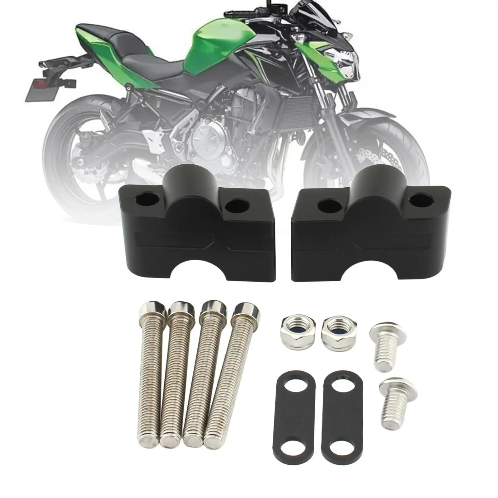 Motorcycle Handlebar Risers Aluminum Alloy Accessories with Screws for Kawasaki - £25.74 GBP