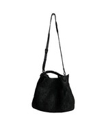Platania Woven Black Leather Large Crossbody Bag - $94.05